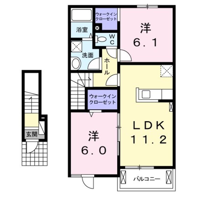 間取図 篠ノ井線/松本駅 バス20分美ヶ原温泉線　松本民芸館下車:停歩3分 2階 築10年