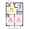 ニューシティシャルム 2DKの間取り