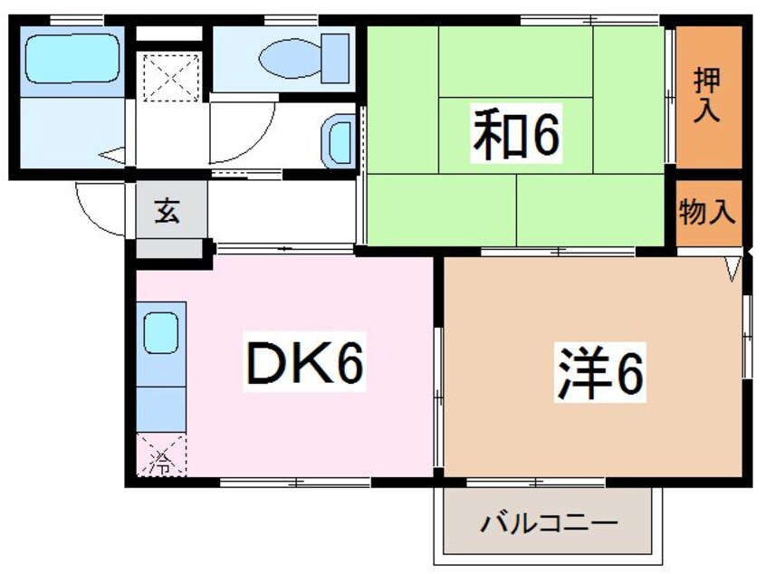 間取図 篠ノ井線/松本駅 バス10分両島口下車:停歩3分 1階 築25年