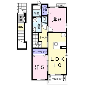 間取図 篠ノ井線/松本駅 徒歩18分 2階 築16年