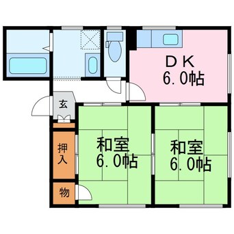 間取図 篠ノ井線/村井駅 徒歩9分 1階 築35年