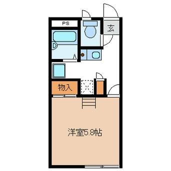 間取図 大糸線/北松本駅 徒歩16分 2階 築21年