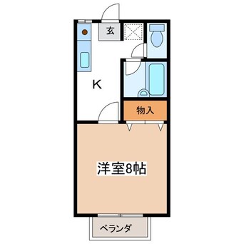 間取図 篠ノ井線/松本駅 バス7分庄内町下車:停歩1分 2階 築34年