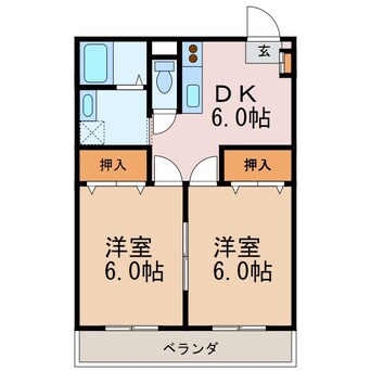 間取図 篠ノ井線/平田駅 徒歩34分 3階 築28年