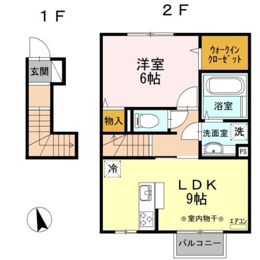 間取図 篠ノ井線/南松本駅 徒歩16分 2階 築8年