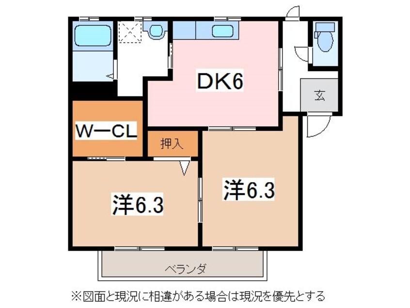 間取図 大糸線/島高松駅 徒歩8分 1階 築21年