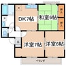 篠ノ井線/松本駅 バス:20分:停歩5分 1階 築33年 3DKの間取り