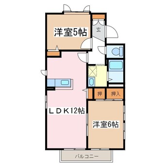 間取図 篠ノ井線/松本駅 徒歩38分 2階 築29年