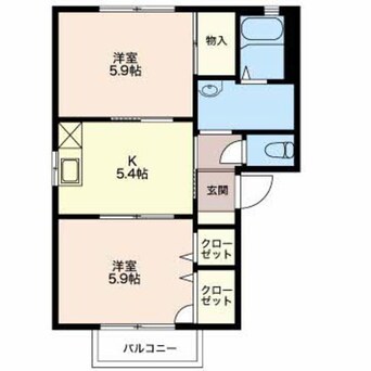 間取図 大糸線/北松本駅 徒歩25分 2階 築21年