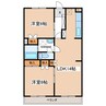 ナカタマンションナウ3 2LDKの間取り