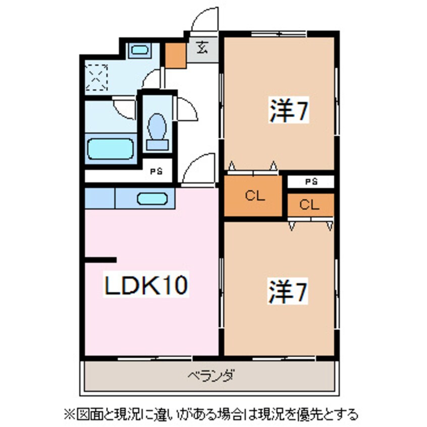 間取図 篠ノ井線/松本駅 徒歩15分 1階 築20年