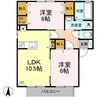 セジュール･アイＢ棟 2LDKの間取り