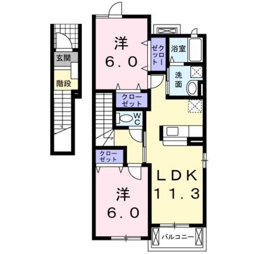 間取図 篠ノ井線/南松本駅 徒歩32分 2階 築16年