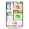 リベラもとまち 2LDKの間取り