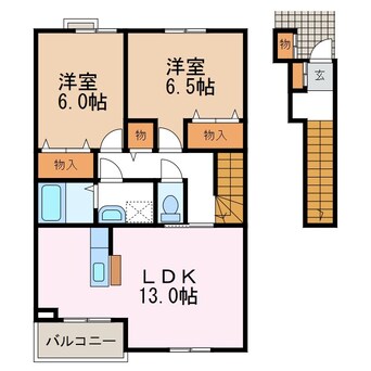 間取図 大糸線/北松本駅 徒歩32分 2階 築19年