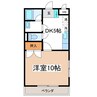 スクウェアハイツ 1DKの間取り