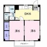 篠ノ井線/松本駅 徒歩48分 2階 築28年 2DKの間取り