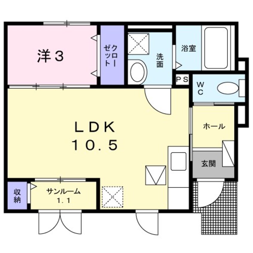 間取図 メゾン ソレイユ ドゥ