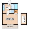 篠ノ井線/南松本駅 徒歩18分 2階 築34年 1DKの間取り
