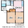 アルピコ交通上高地線/森口駅 徒歩46分 2階 築25年 2DKの間取り