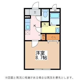 間取図 篠ノ井線/松本駅 徒歩12分 3階 築18年