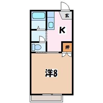 間取図 大糸線/島内駅 徒歩2分 2階 築34年