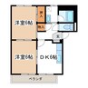 篠ノ井線/松本駅 徒歩43分 2階 築28年 2DKの間取り