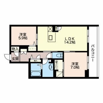 間取図 篠ノ井線/南松本駅 徒歩15分 2階 築7年