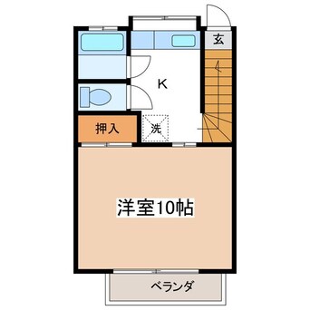 間取図 アルピコ交通上高地線/下新駅 徒歩5分 2階 築22年