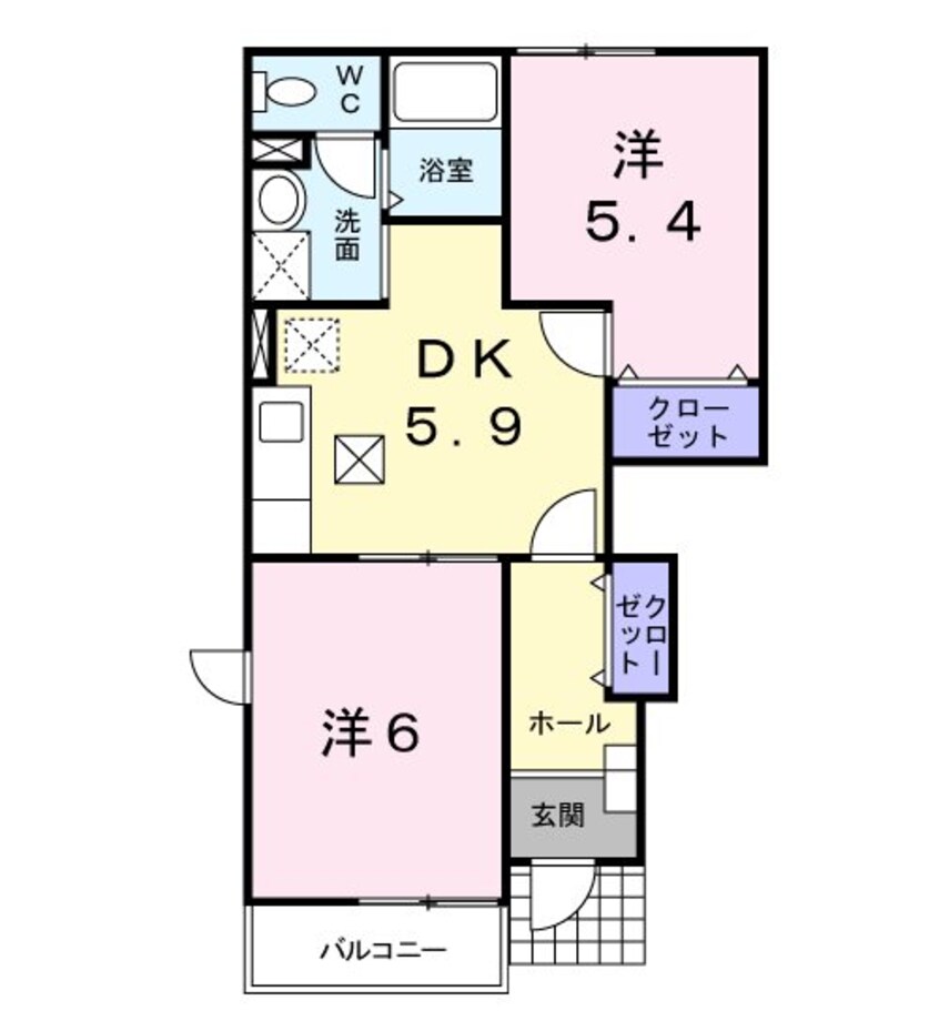 間取図 アルピコ交通上高地線/西松本駅 徒歩8分 1階 築20年