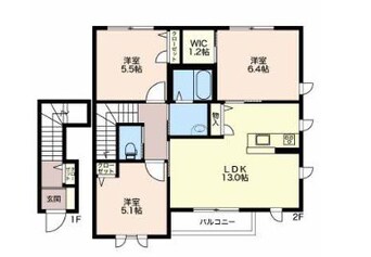 間取図 篠ノ井線/松本駅 バス25分松岡下車:停歩5分 2階 築16年