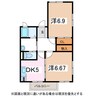 篠ノ井線/南松本駅 徒歩19分 2階 築18年 2DKの間取り