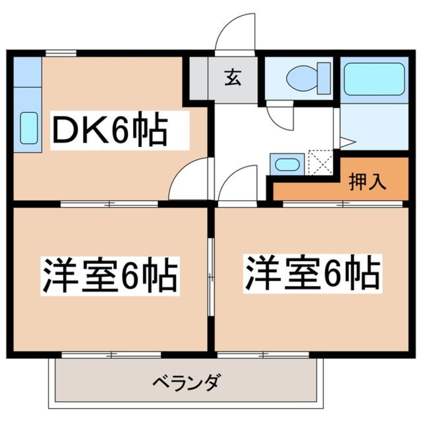 間取図 篠ノ井線/南松本駅 徒歩10分 2階 築28年