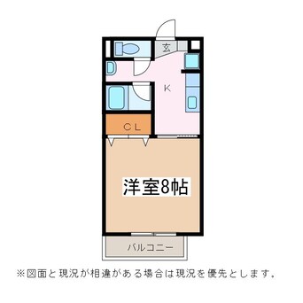 間取図 篠ノ井線/村井駅 バス20分空港・朝日線　やまびこドーム前下車:停歩2分 1階 築26年