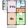 篠ノ井線/松本駅 バス:13分:停歩4分 2階 築27年 2DKの間取り