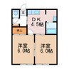 篠ノ井線/平田駅 バス:20分:停歩8分 1階 築29年 2DKの間取り