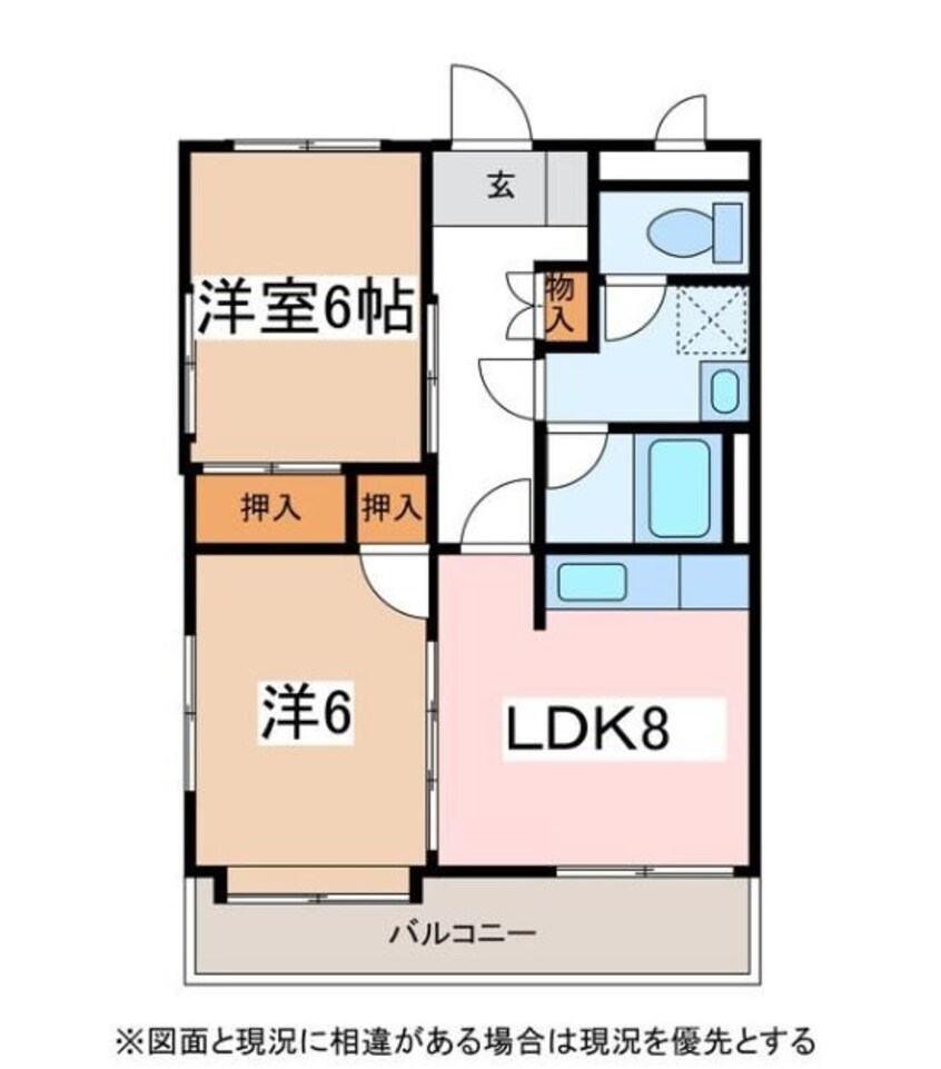 間取図 篠ノ井線/松本駅 バス15分三才山線　法務局前下車:停歩4分 2階 築27年