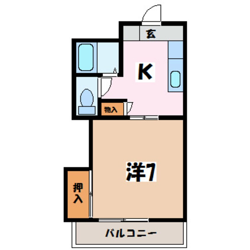 間取図 篠ノ井線/平田駅 徒歩30分 1階 築29年