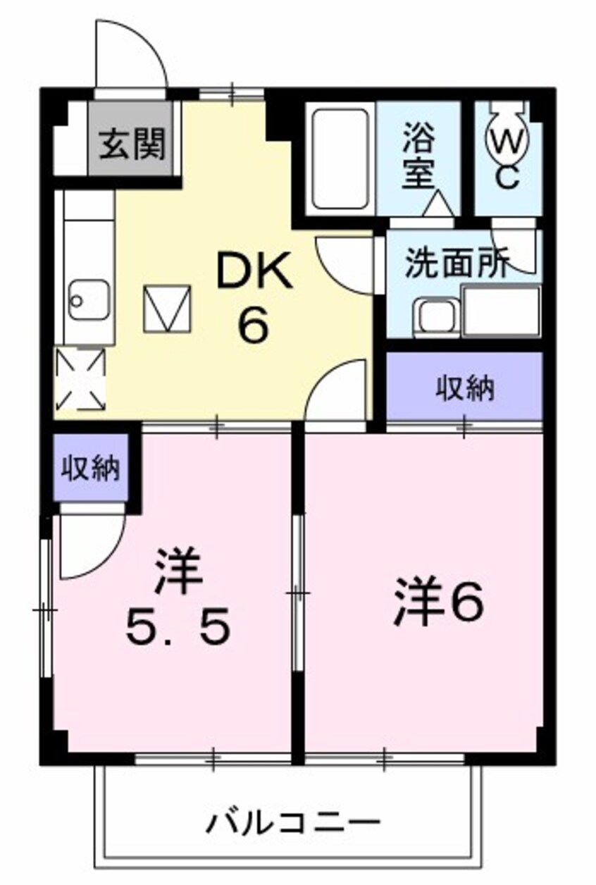 間取図 大糸線/島内駅 徒歩25分 2階 築24年