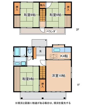 間取図 篠ノ井線/松本駅 バス20分岡田東区下車:停歩3分 1-2階 築35年