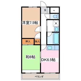 間取図 篠ノ井線/村井駅 徒歩8分 2階 築27年