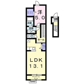 間取図 篠ノ井線/松本駅 バス17分信大横田循環線　水汲下車:停歩6分 2階 築5年