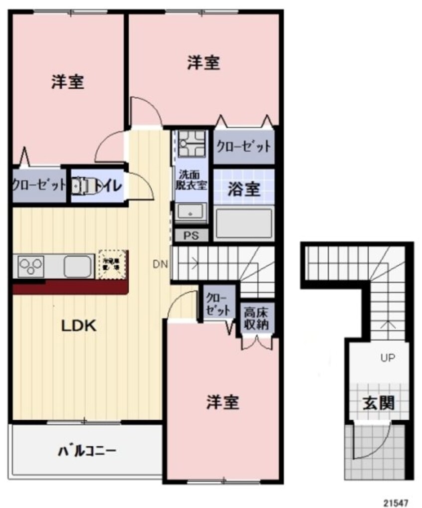 間取図 大糸線/北松本駅 徒歩43分 2階 築5年