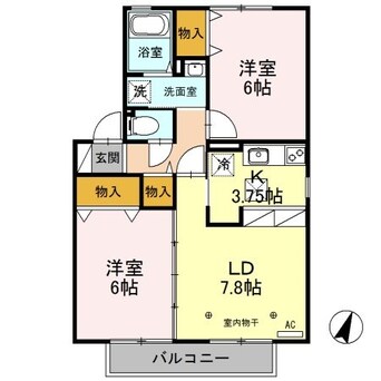 間取図 篠ノ井線/村井駅 徒歩10分 1階 築24年