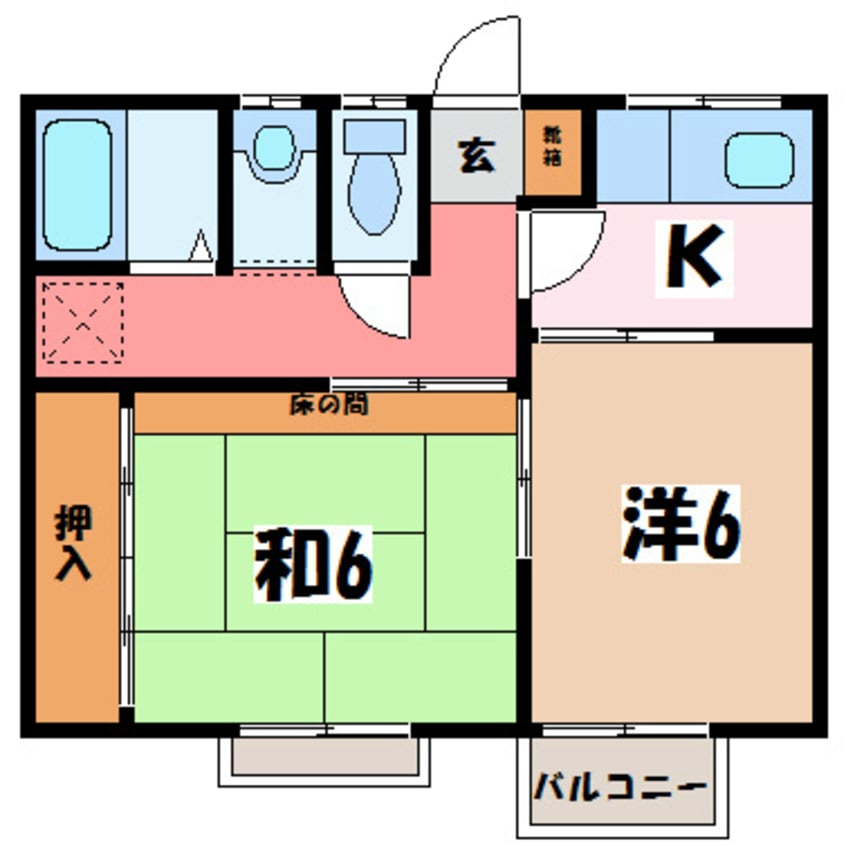 間取図 篠ノ井線/南松本駅 徒歩13分 2階 築32年