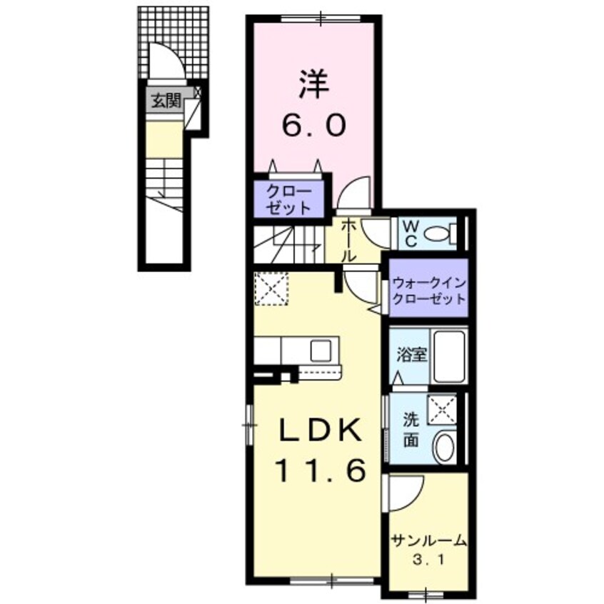 間取図 篠ノ井線/南松本駅 徒歩17分 2階 築4年