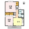 篠ノ井線/松本駅 徒歩24分 2階 築35年 2DKの間取り