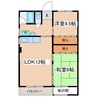 大糸線/北松本駅 徒歩10分 2階 築39年 2LDKの間取り