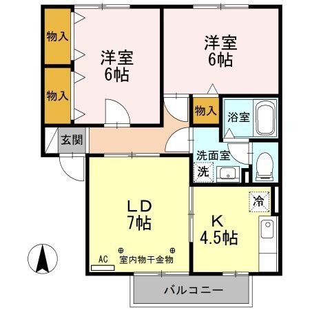 間取り図 グランドール沢村Ａ