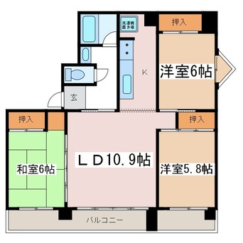 間取図 大糸線/北松本駅 徒歩10分 1階 築38年